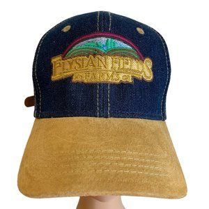 Elysian Fields Farms Trucker BBall Cap Leather Denim Adjustable OTTO collection